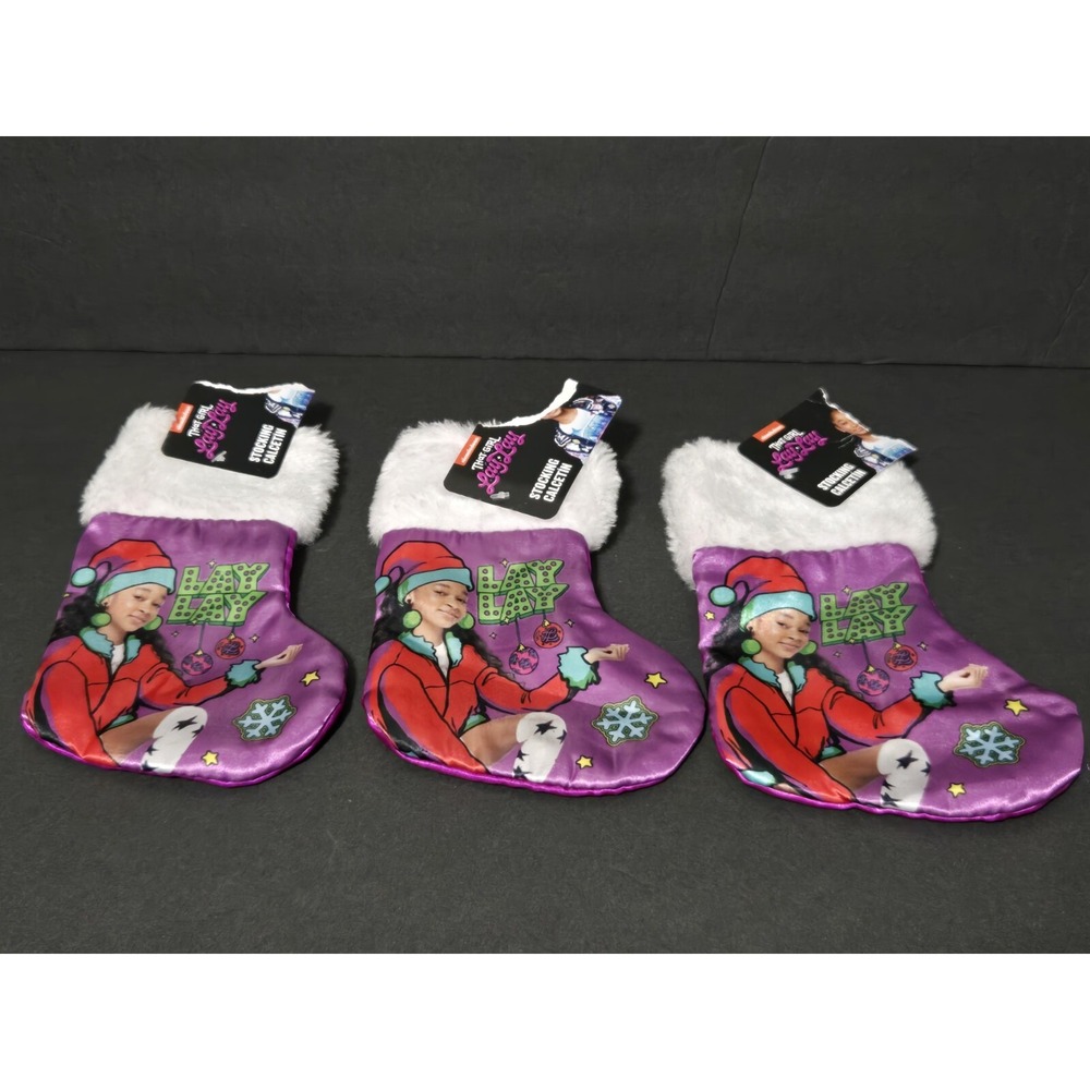 NEW LOT‎ Of 3 Nickelodeon Holiday That Girl Lay Lay 7" MINI Christmas Stockings